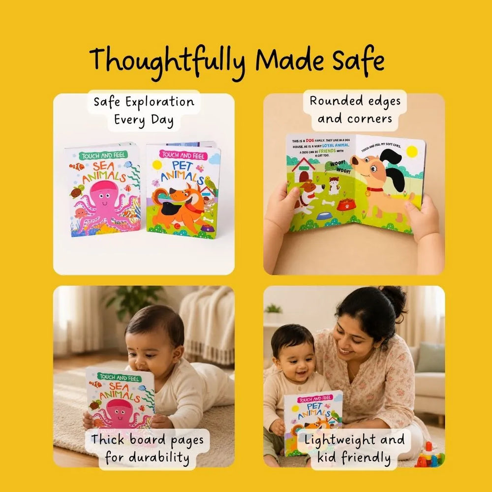 Sea & Pet Animals – Touch and Feel Sensory Board Book Set