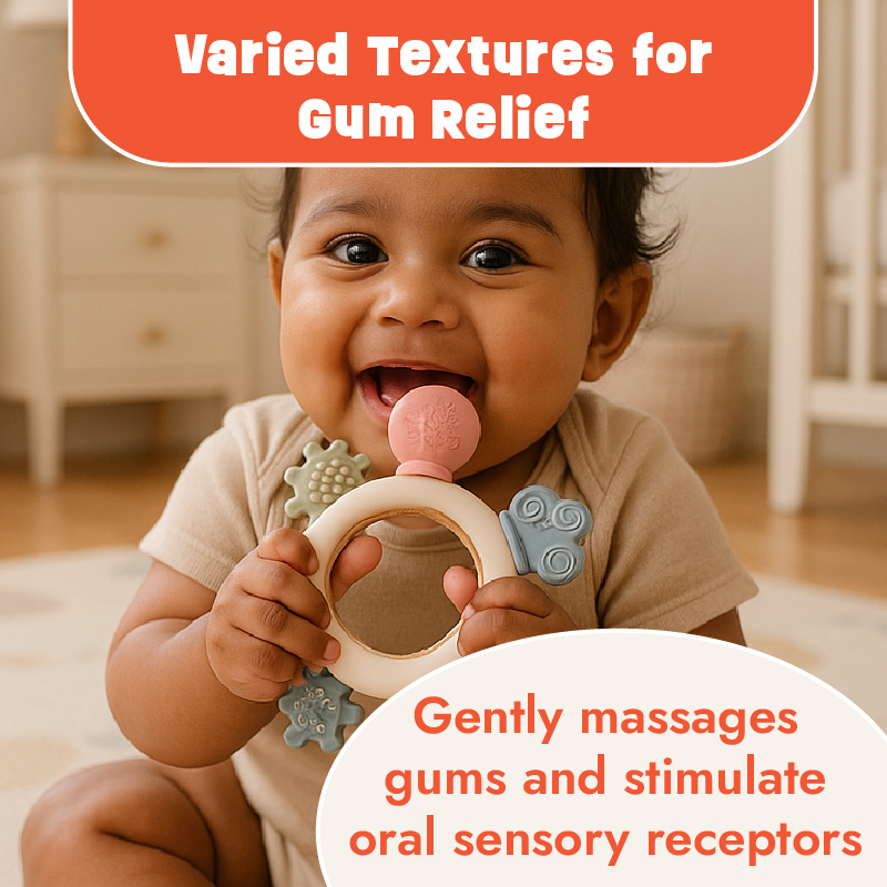 Sensory Teether - 6 shapes and textures