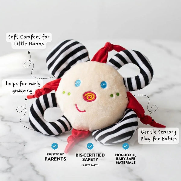 Buy Snuggle Clutch - High contrast sensory soft toy for babies Online - Lillbud