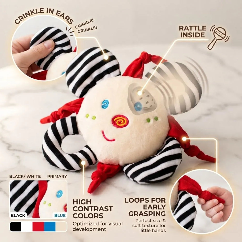 Buy Snuggle Clutch - High contrast sensory soft toy for babies Online - Lillbud
