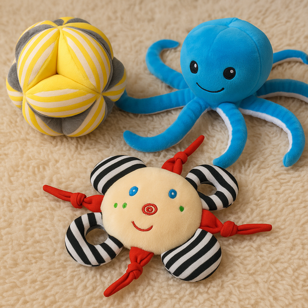 Buy Soothing Sensory Play Set For 0-6 Month Babies (Set of 3) Online - Lillbud