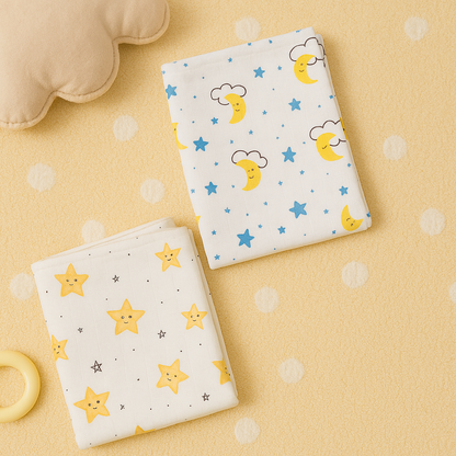 Newborn Gift set - Premium Bamboo Muslin Swaddles (Pack of 2) - Dreamy Night collection