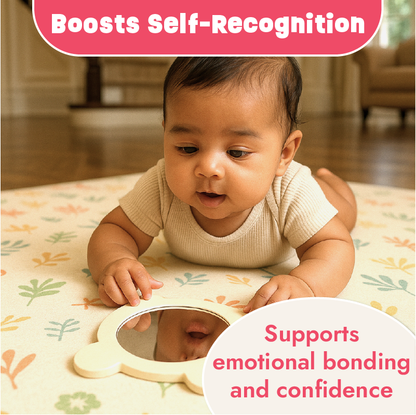 Teddy Mirror to engage baby during Tummy Time