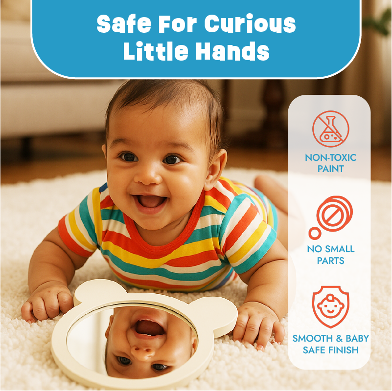 Buy Teddy Mirror to engage baby during Tummy Time Online - Lillbud 