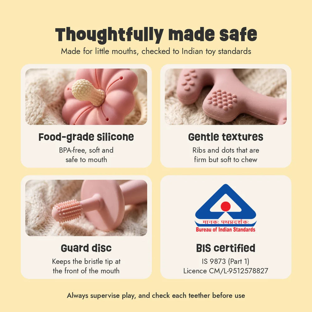 Texture Explorer Trio safety: BIS certified, food-grade silicone