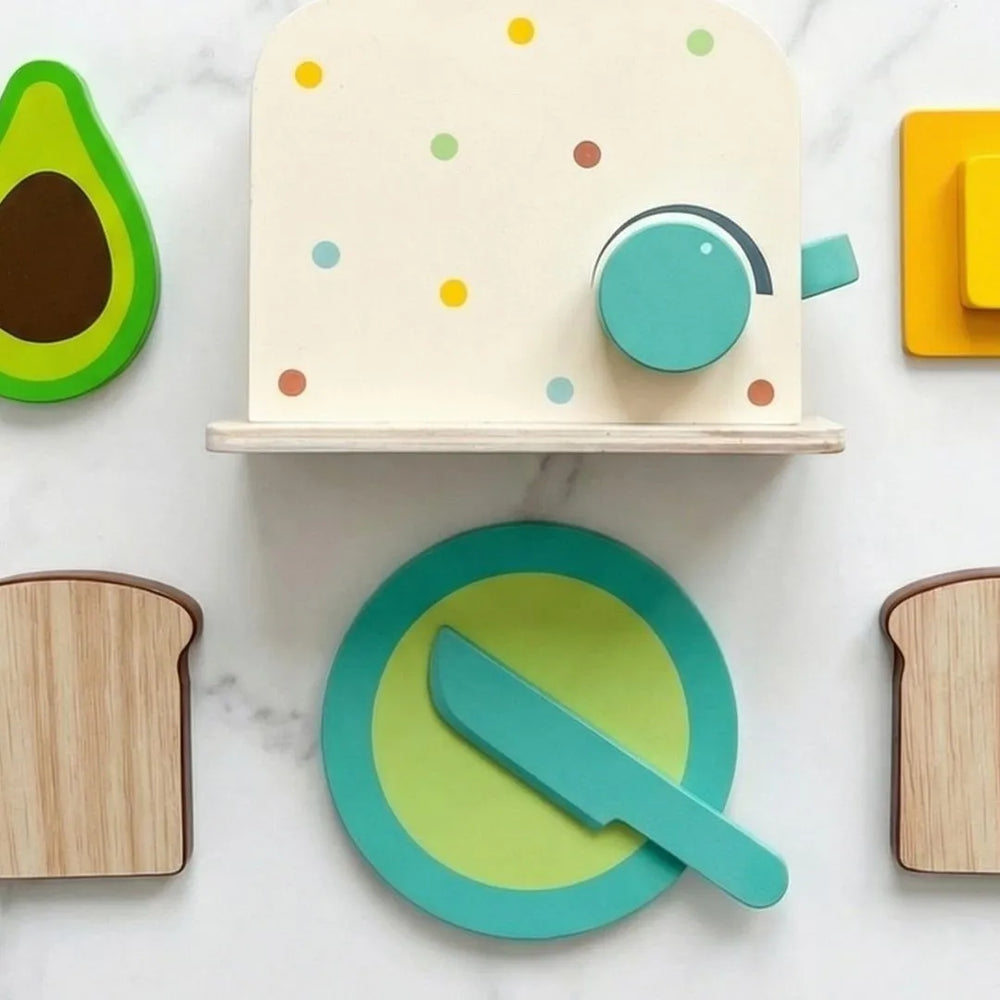 Buy Wooden Toaster Pretend Play Set Online - Lillbud 