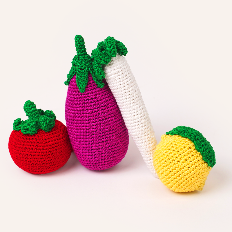 Buy Veggie Munch Set - Crochet set for pretend play Online - Lillbud 