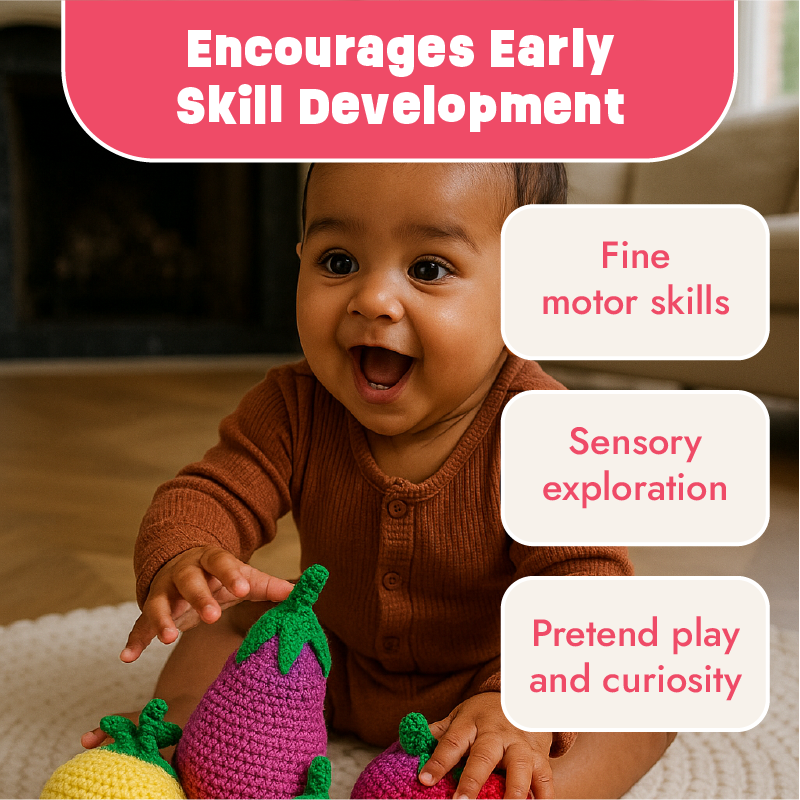 Buy Veggie Munch Set - Crochet set for pretend play Online - Lillbud 