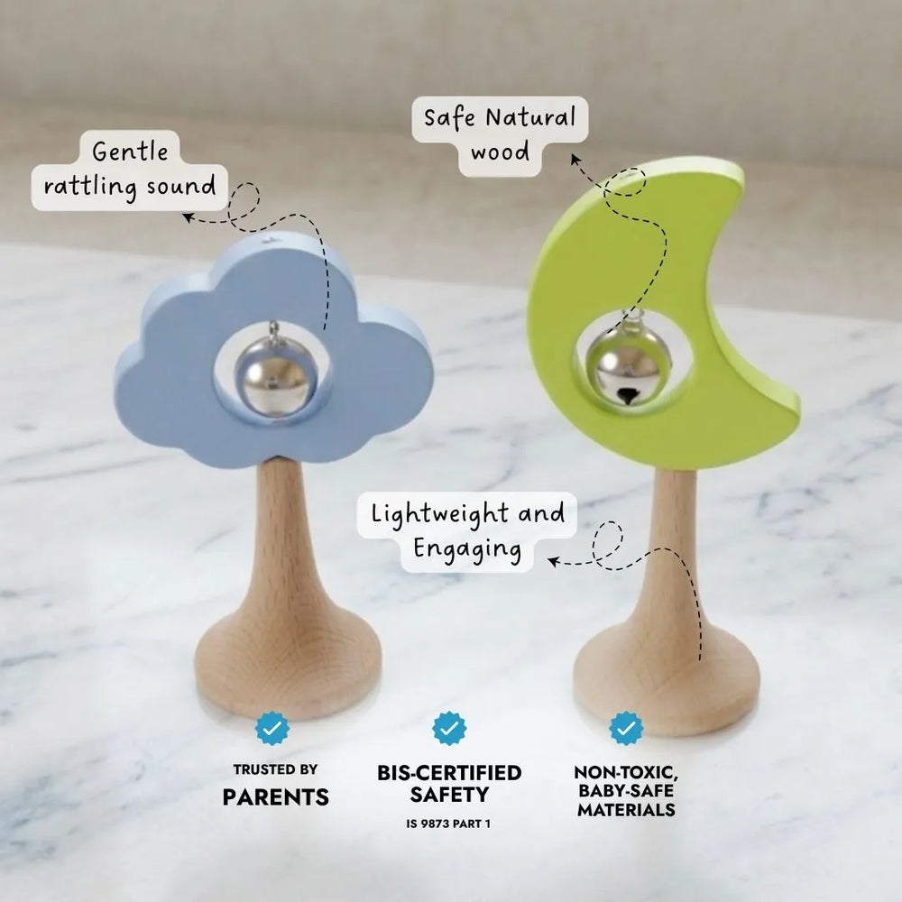 Wooden Rattles Gift Set of 2