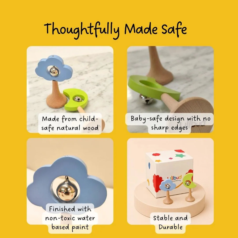 Wooden Rattles Gift Set of 2