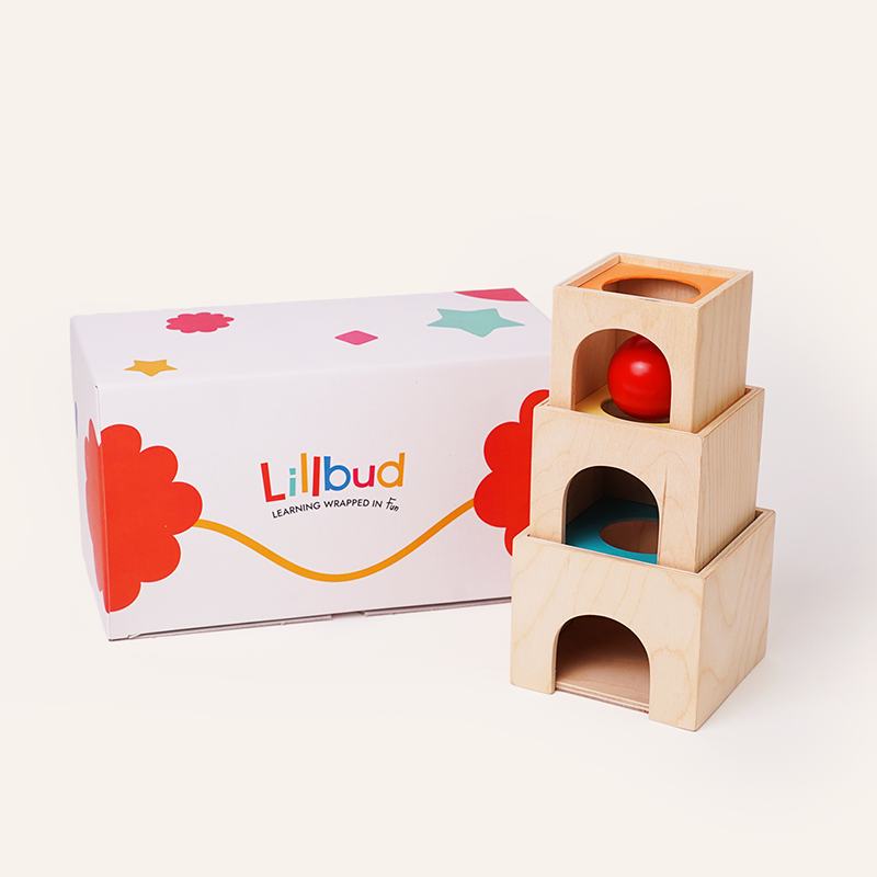 Buy Wooden block set - Stacking, Nesting and Object Permanence Learning Toy Online - Lillbud 