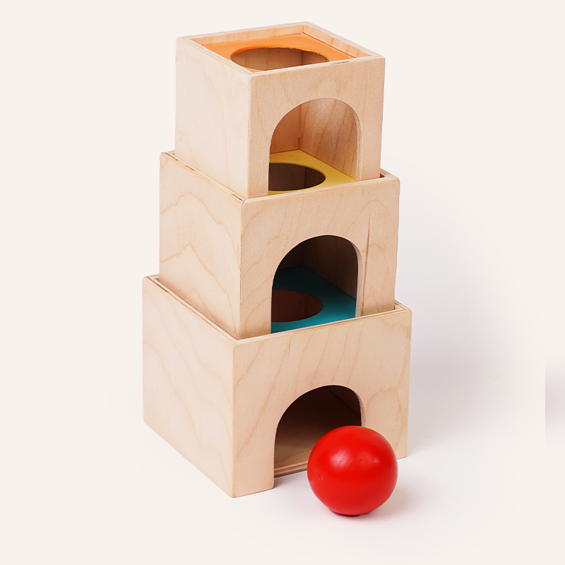 Buy Wooden block set - Stacking, Nesting and Object Permanence Learning Toy Online - Lillbud 