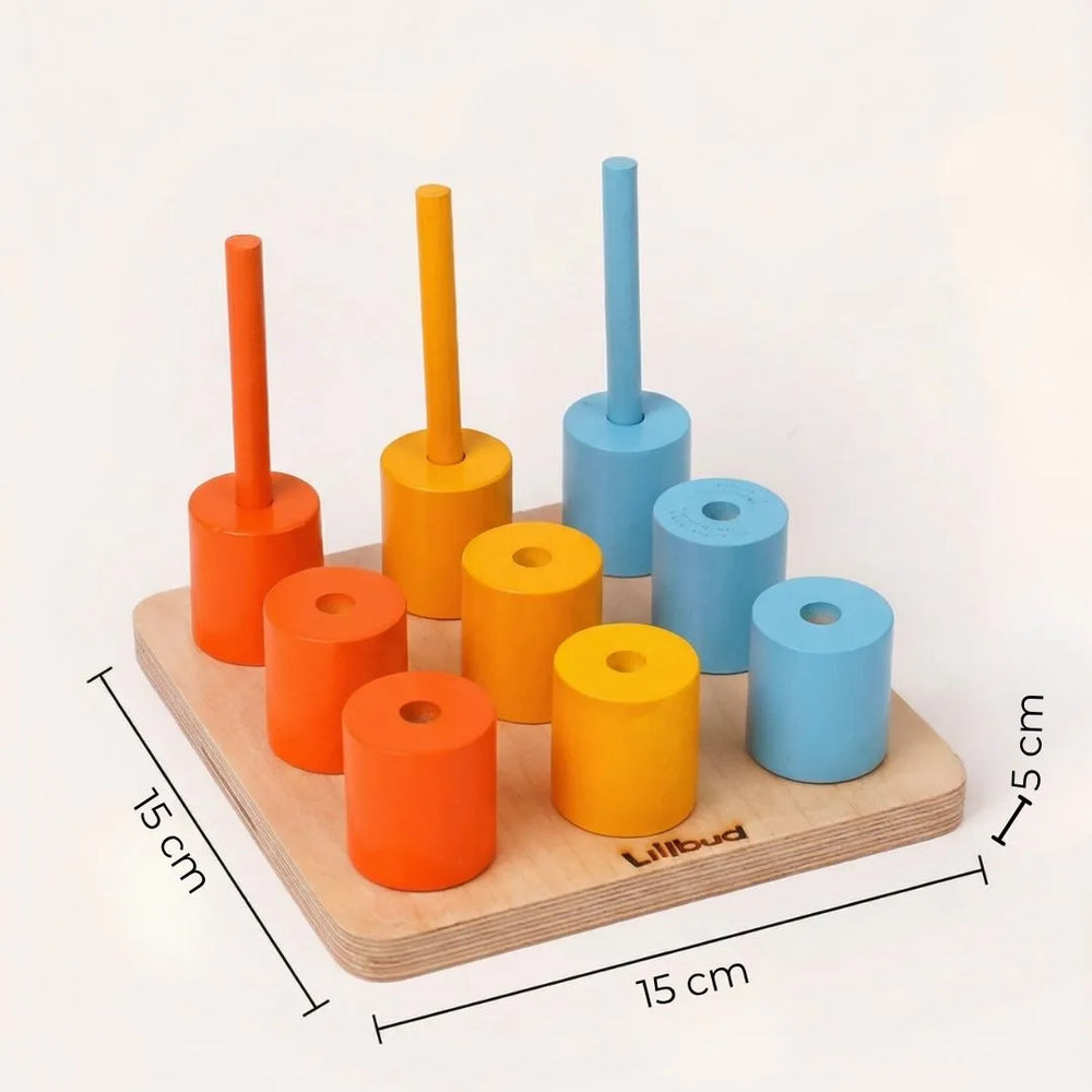 Peg Board - Stack and sort with 8 pattern cards